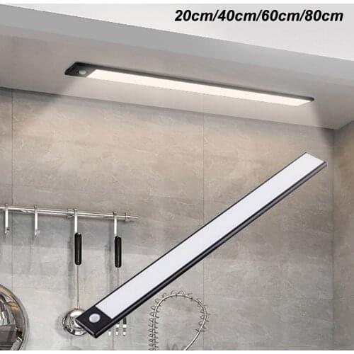 PIR Motion Sensor Thermal LED Under Cabinet Light USB Rechargealbe Magnet Hand Sweep Sensor Ultra Thin Aluminum Shell Night Lamp