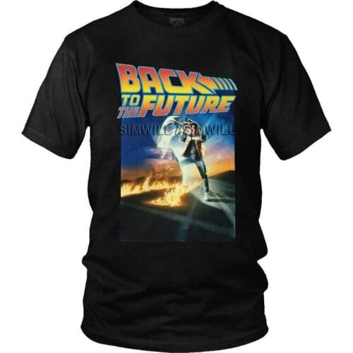 Retro Back To The Future T Shirt for Men Cotton Tshirt Awesome Tees Short Sleeves Sci-fi Adventure Movie T-shirt Fitted Clothing