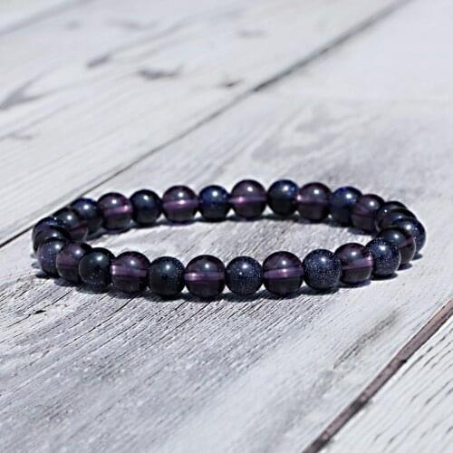 Handmade Natural Stone Purple Beads Bracelet Charm Bracelet For Women Men Yoga Jewelry Gifts Dropshipping