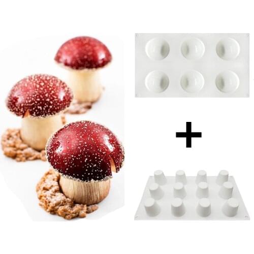 6/8 Cavities Mushroom Shape Set Silicone Mold Half Round Cake Mold Cone Silicone Mold Cake Decorating Tools Cake Tools