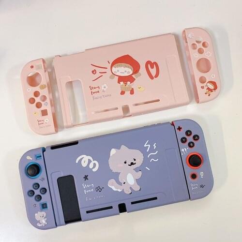 STARRY FOREST Little Red Riding Hood and Wolf soft cute case for Nintendo Switch for couples lovers pink girl boy men