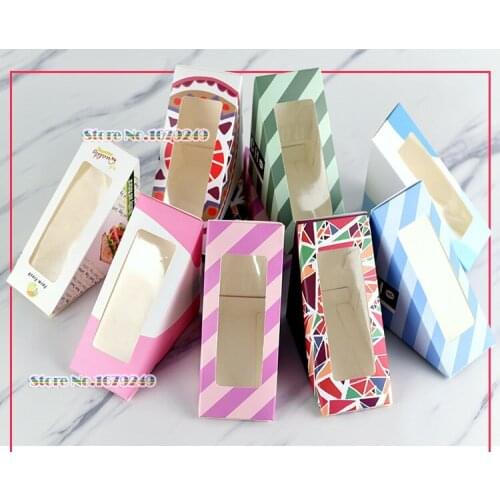 Triangle Sandwich Boxes with Clear PVC Window Cheese Sandwich packing box 100 pieces/lot