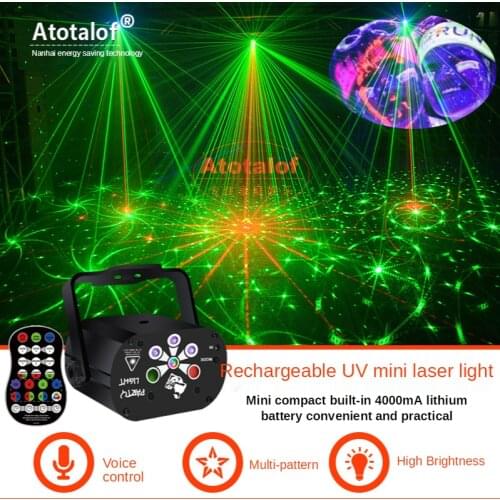 UV Mini Laser Light New Strange Christmas Party Decoration Projection Light LED Dream Rotating Flash USB Stage Light