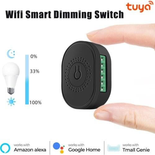 Wifi Mini Smart Dimming Switch LED Light Controller DIY Tuya Smart Life APP Remote Control 85-250V Work with Alexa Google home