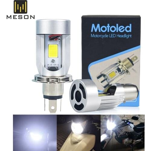 1PC H4 BA20D 2SMD Motorcycle Headlight Hi/Low Scooter Bulb COB Bulb 12V-96V Lamp Motor Fog Headlamp Motorcycle Super Brigh