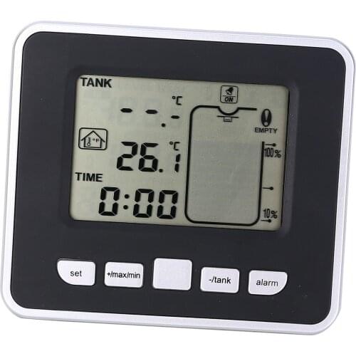 1Pcs High Quality Ultrasonic Liquid Depth Level Meter Sensor With Temperature Display Time Transmitter
