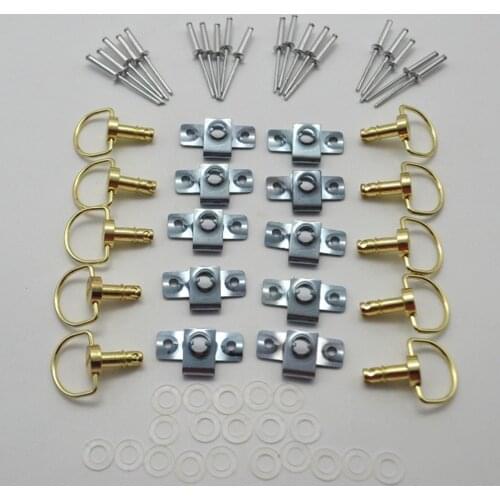 New 10 Sets Motorcycle Quick Release D-RING 1/4 Turn Race Fairing Fasteners Rivet 17MM