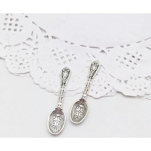 20 pcs Spoon charms Fit DIY Handmade Necklace earring Bracelet charms for Jewelry Making