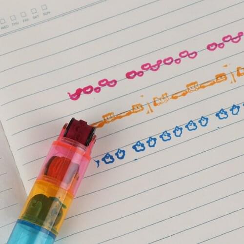 3/Pcs Colorful Image Learning Stamps Seals Educational Preschool Toys for Children Student DIY Drawing Tools Creativity Gifts