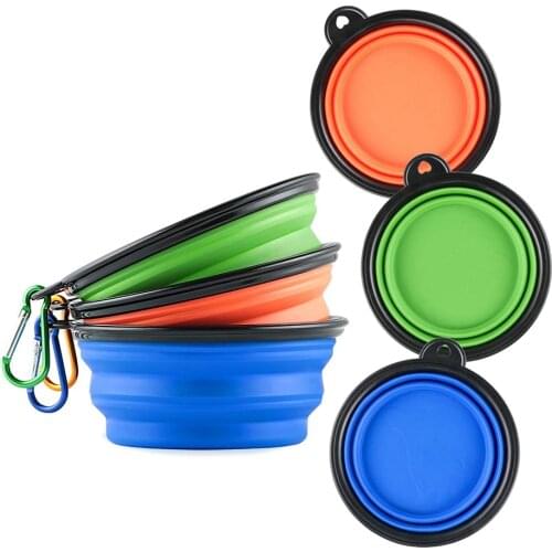 350MLPortable Silicone Pet Dogs Water Bowls For Traveling Collapsible Camping Walking Outdoor Feeding Pet Folding Dish Bowl