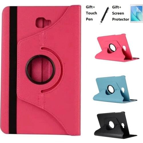 360 Litchi Style Tablet Case for Samsung Galaxy Tab A A6 10.1 2016 T585 T580 SM T580 T580N PU Leather Slim Cases Cover