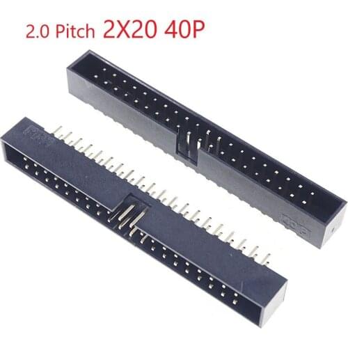 40 Pcs Box Header 40 Pin 2x20P 2.0mm Pitch Male Shrouded PCB straight IDC Socket dual rows space 2.0 Through hole DIP