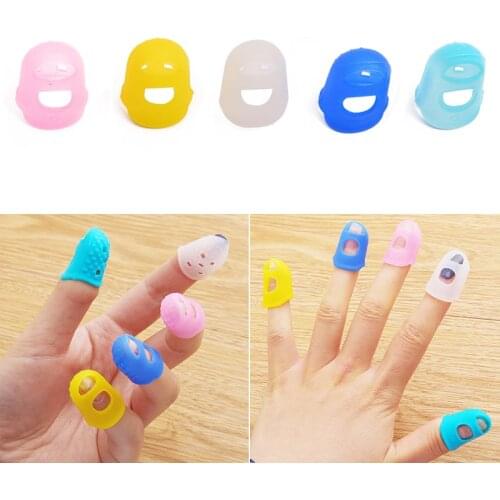 5pcs/Lot Multifunctional Silicone Thimbles Hollowed Out Breathable Protective Finger Sleeve DIY Crafts Sewing Accessories