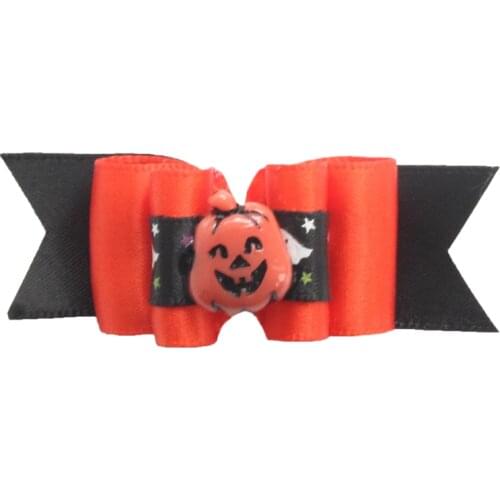 50 Pcs Handmade Halloween Dog Bow Pumpkin Smiley Face Decoration Bows For Dogs 6026033 Pet Puppy Accessories Wholesale