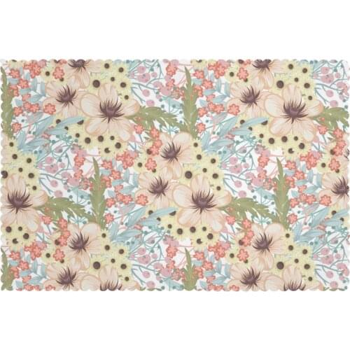 Tableware Pad Placemats 6 Pcs Table Mat Non-Slip Floral Berries Placemats for Dining Table