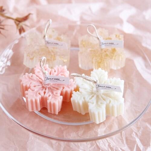 6PCS Snowflake Plaster Ornaments Silicone Mold Scented Candles Handmade Soap DIY With Souvenir Materials Epoxy Tools Supplies