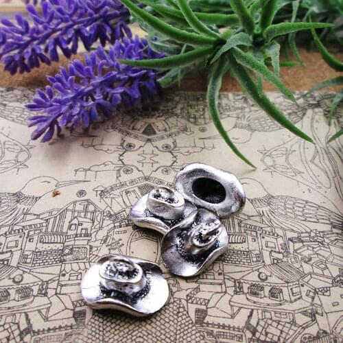 8pcs-- 15*12*20mm antique silver 3D mini hat cowboy hat charm DIY Charms Pendants