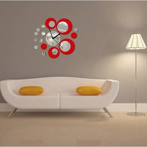 Acrylic Clock Design Mirror Effect Mural Wall Sticker Fashion Home Decor Craft