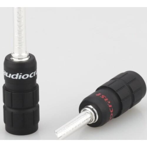 4pcs Audiocrast 638B Pure Silver Plated Audio Speaker Banana Plug BFA Type Hi-Fi Amplifier Terminals