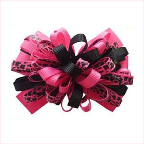 Free Shipping 4pcs Grosgrain Ribbon 4" Fireworks With Clip Hair Accessories Retail Wholesale Fashion Boutique Hair Bow