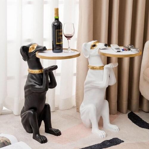 Home Decor Large Tray Dog Rack Decoration Resin Semi Handicraft Figurines For Interior Nordic Sculpture Fruit Tray Storage