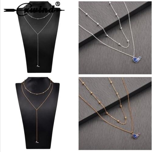 Cxwind Fashion Multilayer Necklaces & Pendants For Women Tassel Long Chain Female Bird Pendant Necklace Jewelry Collier Femme