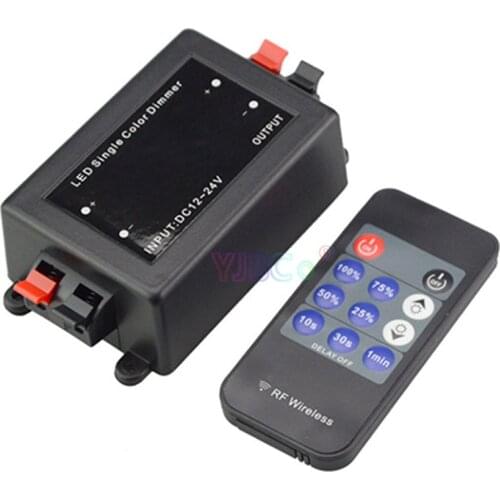 DC12V-24V Mini 11key RF Wireless Remote Brightness Dimmer Switch Controller for 5050 3528 2835 Single Color LED Strip Light Tape
