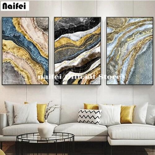 Diy Diamond Embroidery Golden Marble Pattern Diamond Painting Abstract Scenery Full Drill Rhinestone Mosaic Wall Art Home Decor