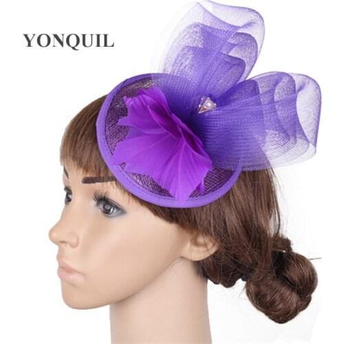 17 Colors Girls Sinamay Red Royal Hair Fascinators Hats Wedding Pillbox Hats Accessories Loop Brooch Headwear High Quality Hat