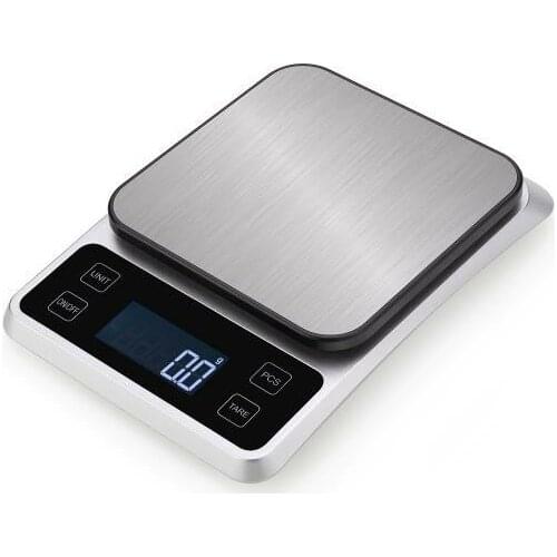 Home Kitchen Slim Electronic Digital Scale Stainless Steel Weight Weighing Balance Gadget Durable Metal Platform Cooking
