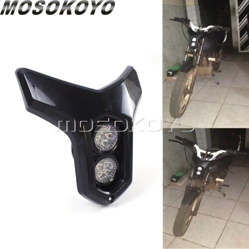 Street Motorcycle Dual Projector LED Headlight for Kawasaki Yamaha Honda Motocross Dirt Bike 12v Universal Head Lamp