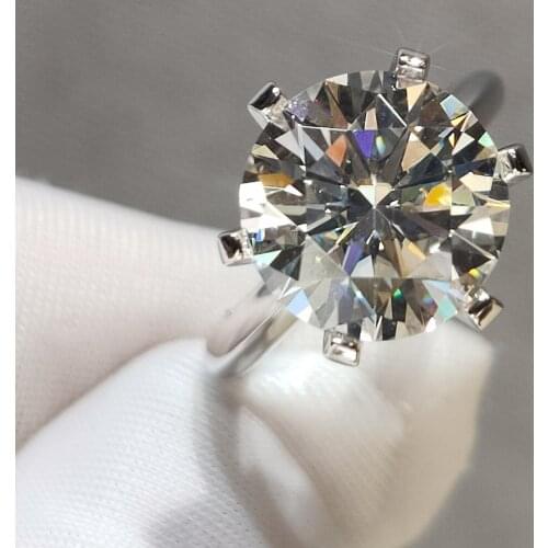 Geoki Perfect Cut Passed Diamond Test 5 ct D Color VVS1 Moissanite Ring 925 Sterling Silver Engagement Rings Luxury Jewelry