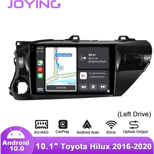 Joying 10.1" Android10 Car Radio for Toyota Hilux Left Drive 2015-2020 GPS DSP Carplay 5GWiFi Subwoofer SPDIF Android-auto