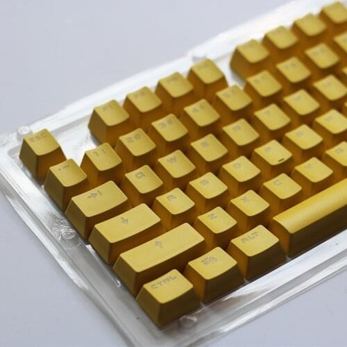 PBT 104-87-84 Keys Keycaps Double Shot Backlit keycap for Cherry MX Mechanical Keyboard Yellow