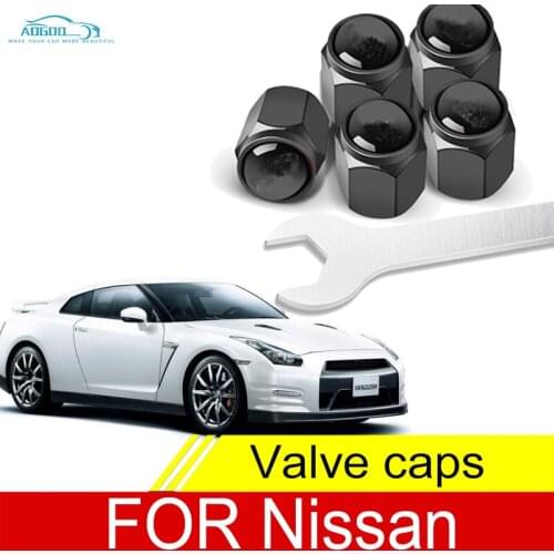 Car Wheel Tire Air Valve Caps Stem Cover With Brand For Nissan Qashqai Xtrail Paladin Murano Livina Teana Geniss Tiida Altima