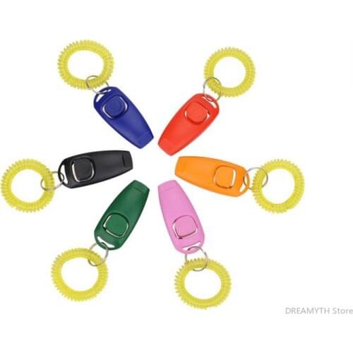 200pcs/lot * Animal PET click trainer Dog Training Clicker & Whistle Combination Trainer repeller Aid