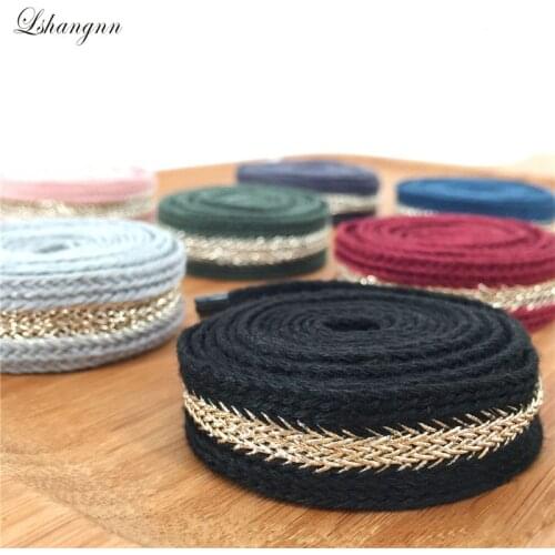 Lshangnn 9 Colors 2cm Bullion Ribbon Stiching Tape Woven Ribbon With Herringbone DIY Webbing Belt Garment Accessories 10Yards