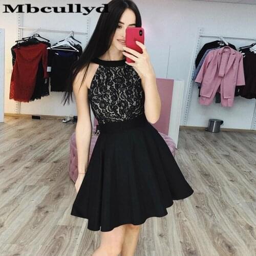 Mbcullyd Black Satin Homecoming Dress For Girls With Applique Lace 2020 Short Mini Graduation Dress Plus Size robe de soiree
