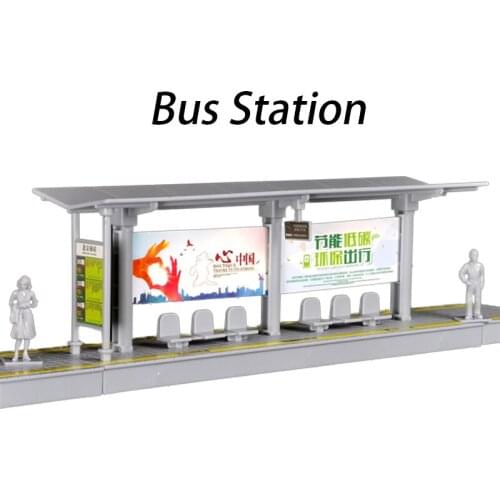 Bus Station Bus Stop Model Garage Large Parking Lot Mat Diecast Alloy Car Model Vehicle Scene Display Toy Mouse Pad Scene Show