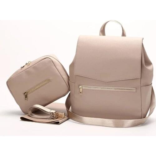 Fashion Diaper Bag PU Baby Mummy Maternity Bag for Stroller Diaper Backpack Waterproof Nappy Backpack Nursing Bags With Hooks