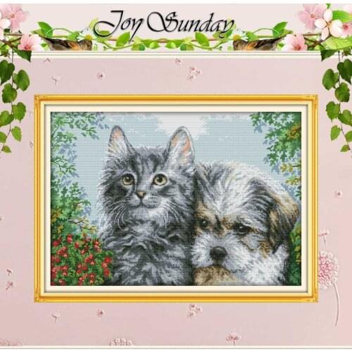 Kitten and puppy counted Cross Stitch 11CT 14CT Cross Stitch Set Wholesale DIY nimals Cross-stitch Kit Embroidery Needlework