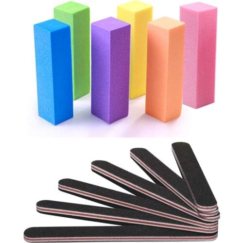 New Nail Files and Buffer 100/180 Professional Manicure Tools Kit Rectangular Art Care Buffer Block Polishing Tools