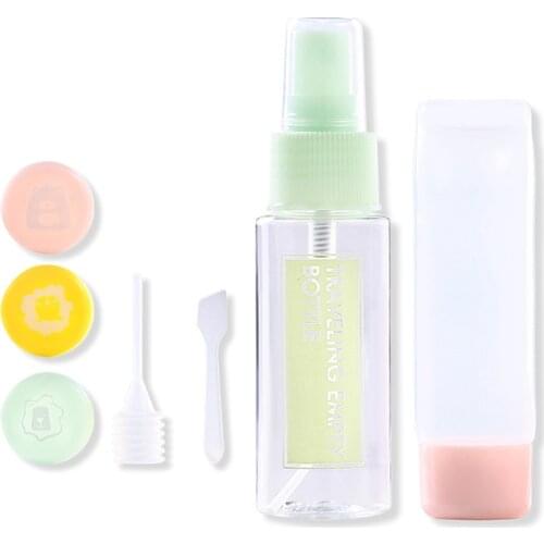 ICYCHEER Make Up 7pc/set Mini Travel Mini Plastic Transparent Empty Container Bottle Kit