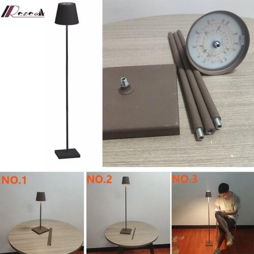 New design floor lamp battery 4400mAh waterproof IP54 restaurant rechargeable led floor light touch switch simple dimmer