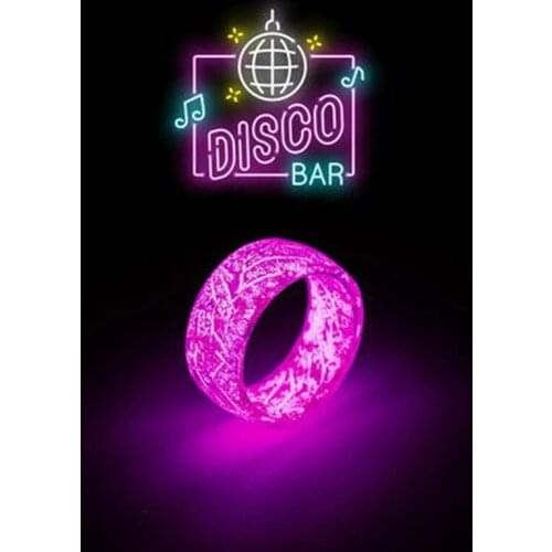 New Design Resin Luminous Purple Blue Ring Glowing In The Dark Wedding Engagement Rings For Girl Men Jewelry Hip Hop Rock Party