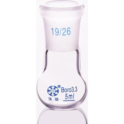 Single standard mouth flat-bottomed flask,Capacity 5ml and joint 19/26,Single neck flat flask
