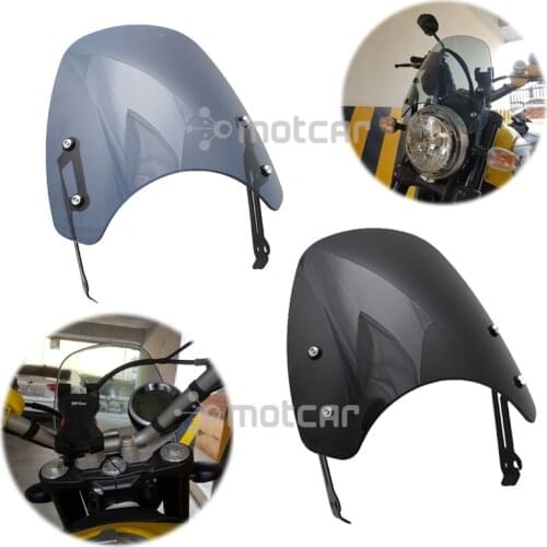 Motorcycle Touring Front Flyscreen Windscreen Windshield Shield Screen With Mounting Bracket For Ducati Scrambler 2015- 2019