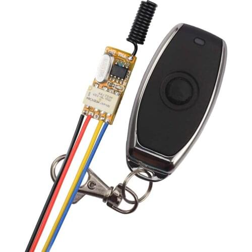 RF DC Wide Working Voltage Remote Control Switch 3.7v to 12v to 24v Relay Learning Mini Wireless Control Switch