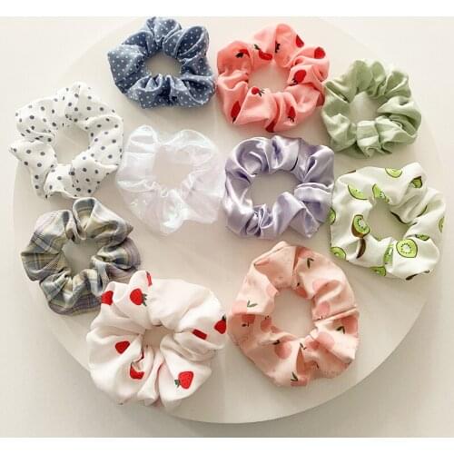 Large Intestine Hair Ring Girl Jk Hair Rope 10-piece Set Korean Temperament Headdress Girl Cute Fruit Fat Intestine Hair Rope