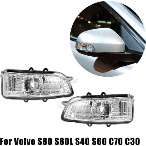 Car Rearview Mirror Light for Volvo S80 S80L S40 S60 C70 C30 Turn Signal Lights Reversing Indicator Lamp (No Bulb) 31111102